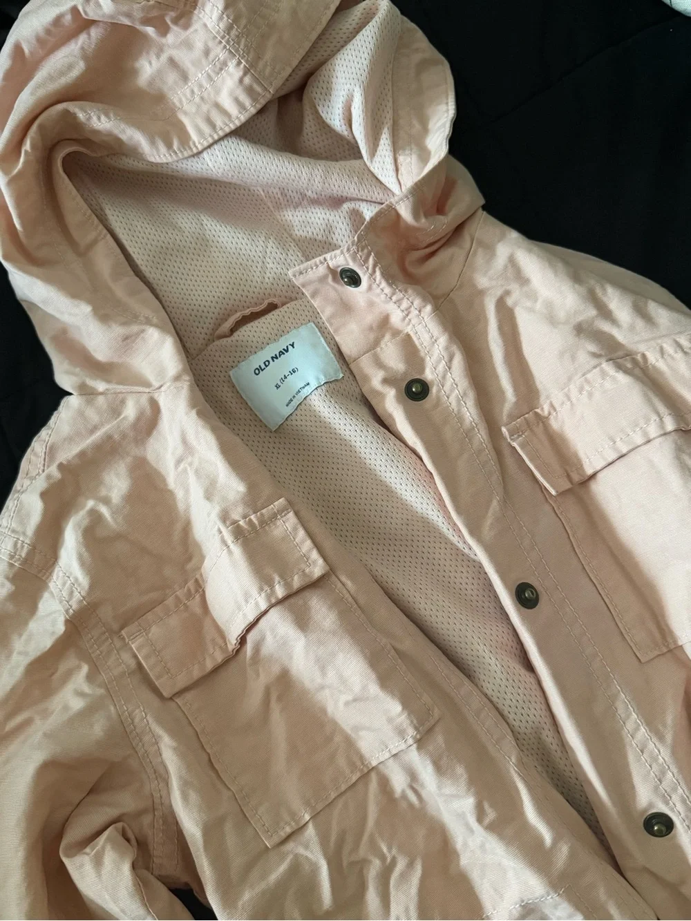 Old Navy Light Pink Hooded Anorak Jacket